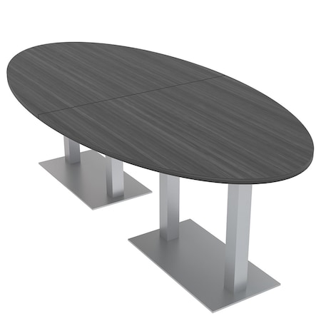 Skutchi Designs 45 in W, 96 in L, 29 in H, Engineered Wood Top, Grey HAR-OVL-46x93-DOU-ASIANNIGHT
